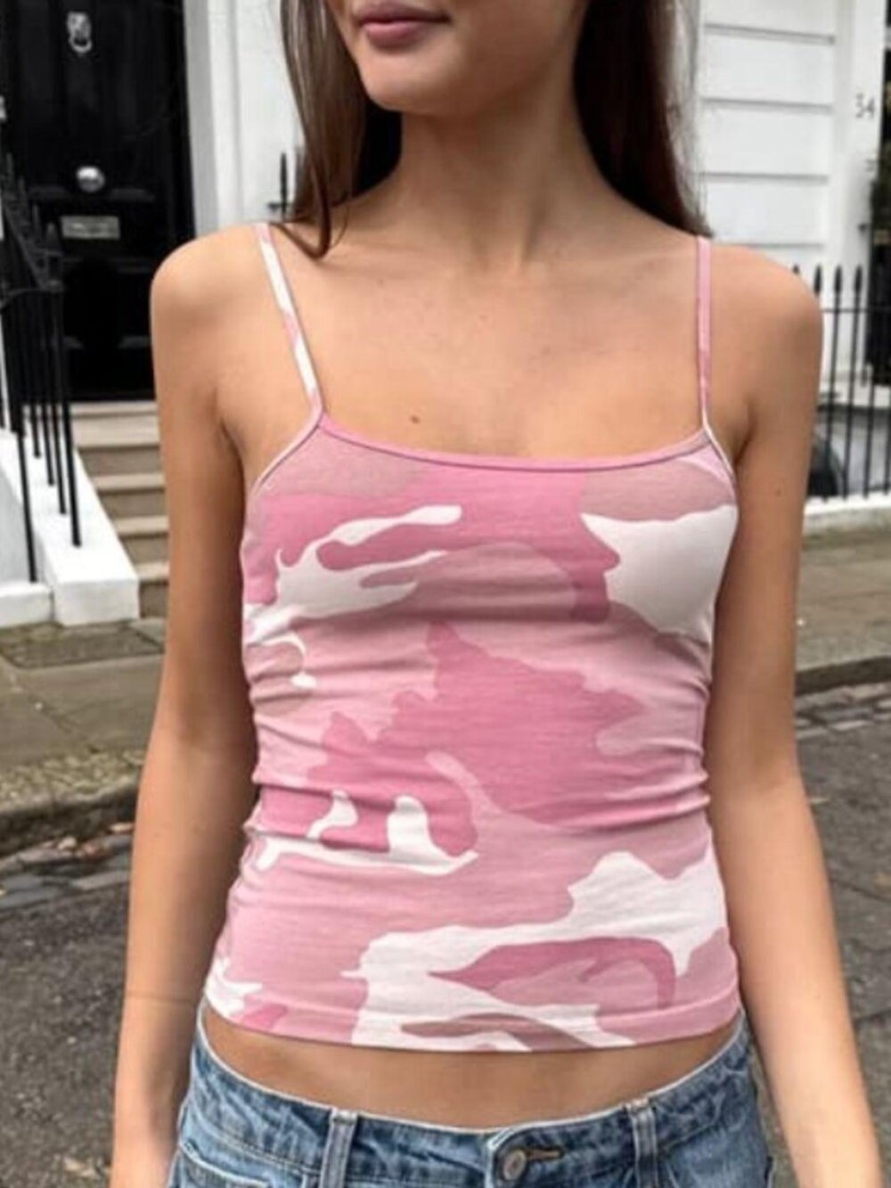 Brandy Melville John Galt Pink Camo Skylar Cami
